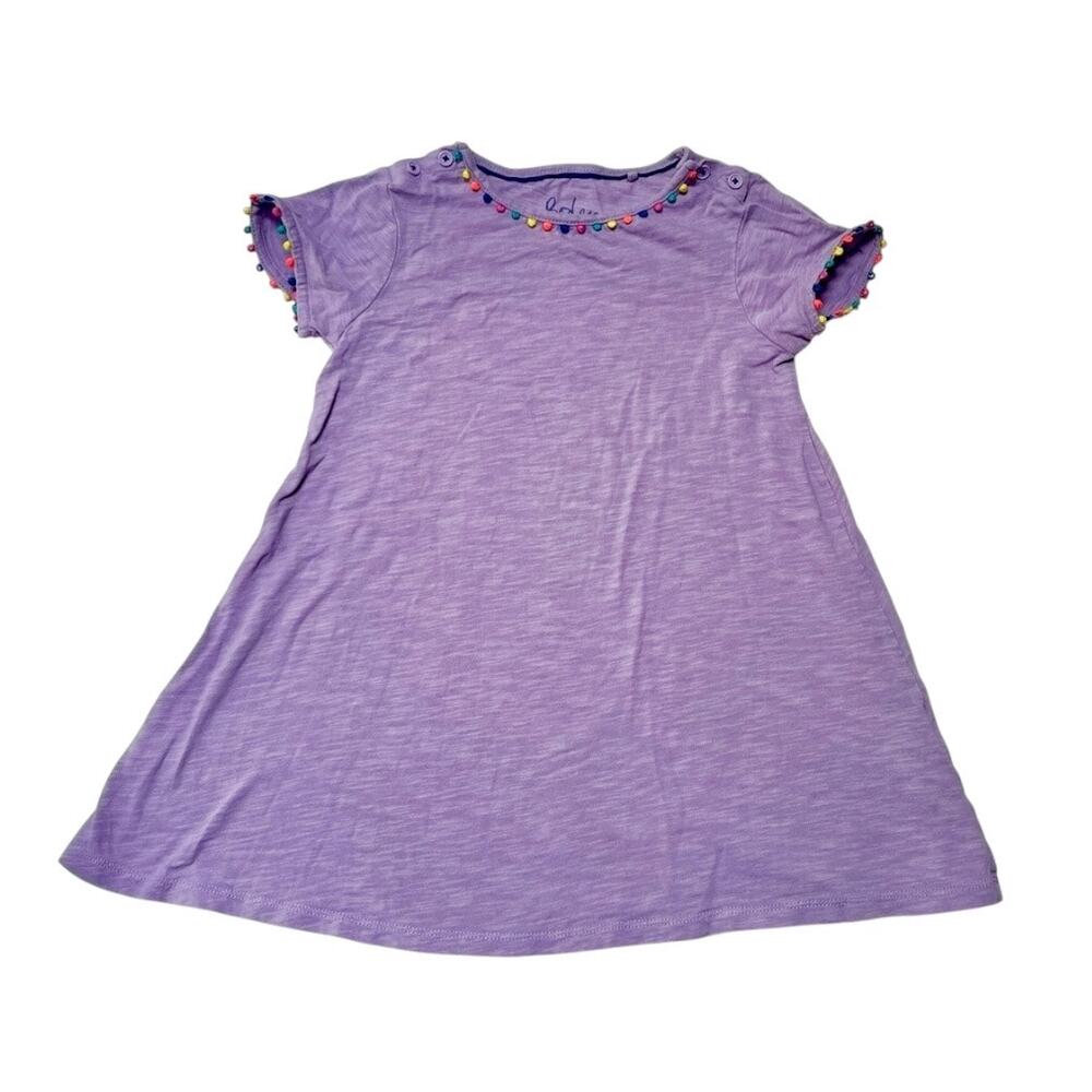 Mini Boden Charlie Pom Pom Jersey Dress Size 5/6
